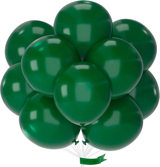 PartyWoo Dark Green Balloons 20pcs 18 Inch Emerald Hunter Forest Green Balloons for Wedding Boy Baby Shower Birthday Christmas Graduation Dinosaur Jungle Golf Theme Party Decorations Green-Y56
