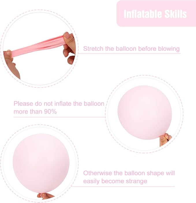RUBFAC 135pcs Pale Pink Balloons Different Sizes Pack of 18 12 10 5 Inch, Latex Light Baby Pastel Pink Balloon Garland Arch Kit for Baby Shower Engagement Bachelorette Wedding Birthday Party