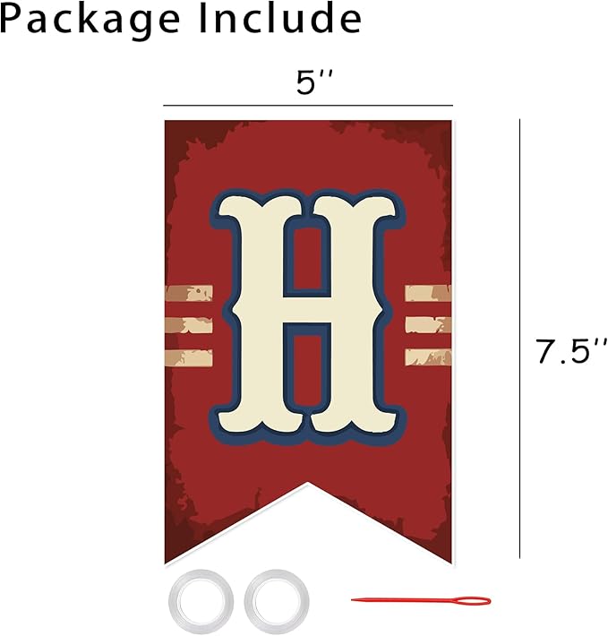 Vintage 50th Birthday Banner for Men & Women (Born in 1976) - Happy 50th Birthday Bunting Flags - Classic Americana Red White Blue Baseball Theme Party Decorations - 2026 Milestone Celebration Sign - Sturdy Cardstock