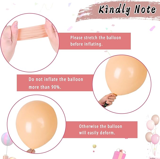 Paready Dusty Pink Latex Balloons, 60 Pcs 12 Inch Nude and Dusty Pink Balloon, Nude and Sand White Champagne Gold Balloons for Birthday Baby Shower Anniversary Wedding Bridal Shower Party Decoration