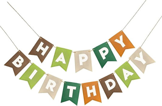 Happy Birthday Banner, Boho Felt Birthday Garland, Reusable Birthday Party Decorations for Kids and Adults, Birthday Decorations for Women, Hanging Banner Decor for Home Office Party