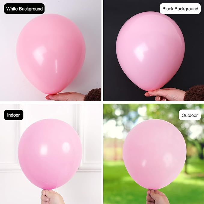 RUBFAC 135pcs Baby Pink Balloons Different Sizes 18 12 10 5 Inch for Garland Arch, Light Pastel Pink Latex Balloon for Wedding Birthday Party Baby Shower Gender Reveal Anniversary Decorations