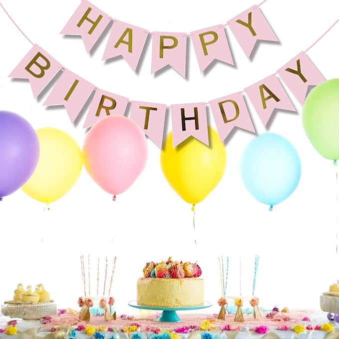 Happy Birthday Banner Party Banner Birthday Hanging Decoration for Women Men Girls Boys Adults Pets Party Backdrop Wall Decor Party Supplies