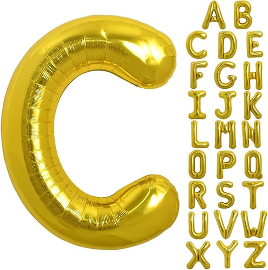 TONIFUL 40 Inch Large Gold Letter C Balloons, Foil Mylar Big Balloons for 2026 New Year Eve Graduation Wedding Baby Shower Birthday Party Anniversary Supplies Decorations