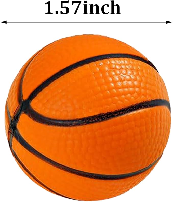 24Pcs Basketballs Cupcake Toppers Foam Sports Ball Cupcake Picks for Baby Shower Kids Basketball Theme Birthday Party Cake Decorations Supplies