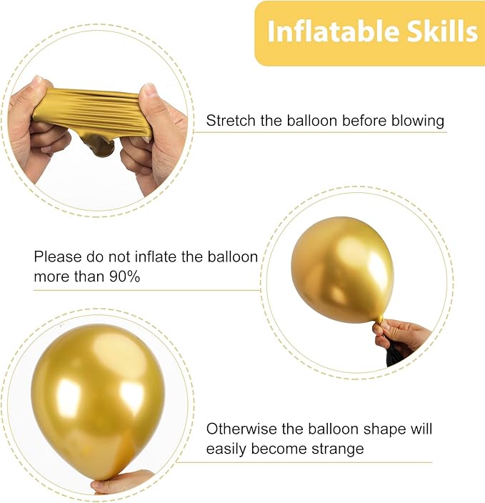 RUBFAC White and Gold Balloons 129pcs Different Sizes Pack of 18 12 10 5 Inch, Latex Balloon Garland Arch Kit for Birthday Party Wedding Holiday Baby Shower Decoration