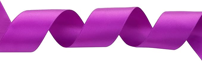 ITIsparkle 1" Inch Double Faced Satin Ribbon 50 Yards-Roll Set for Gift Wrapping Scrap Books Party Favor Hair Braids Baby Shower Decoration Floral Arrangement Craft Supplies, Purple Ribbon