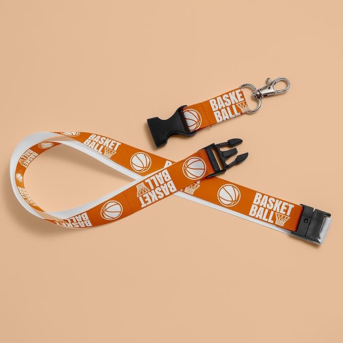 Basketball Ribbon, 6 Pack (5/8 Inch x 3 Yards Each), Grosgrain Sports Ribbons for Team Spirit, Party Decoration, DIY Hair Bows, School Events & Gift Wrapping