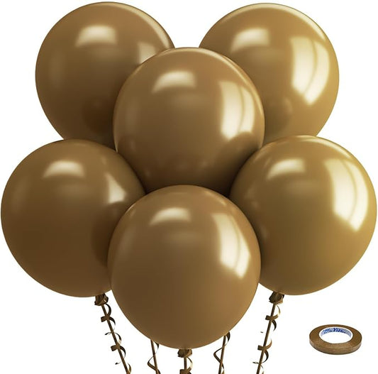 Bezente Brown Balloons 18 Inch - 30 Pack Large Thick Brown Balloons Big Round Coffee Brown Latex Balloons for Birthday Bridal Shower Wedding Anniversary Party Decorations