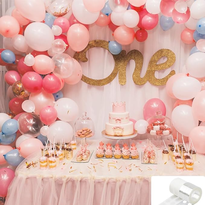 Balloon Arch & Garland Kit - 32.8 Ft Double Hole Tape, 200 Dots Point Glue Stickers, DIY Balloon Decorating Kit for Valentines, Birthday, Wedding, Graduation
