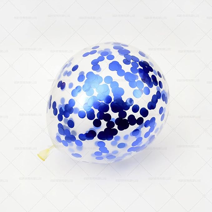 KIRIKOU Pack of 24 Pieces Confetti Balloons 12 Inch Latex Party Balloons for Party Decorations, Wedding, Engagement, Bridal, Birthday and Shower (Blue)