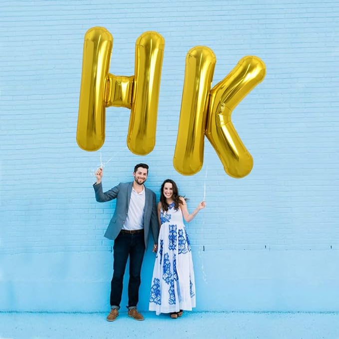 TONIFUL 40 Inch Large Gold Letter H Balloons, Foil Mylar Big Balloons for 2026 New Year Eve Graduation Wedding Baby Shower Birthday Party Anniversary Supplies Decorations