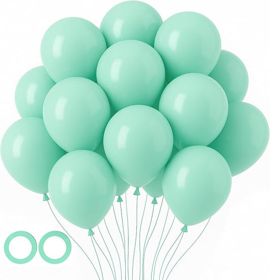 Voircoloria 105pcs Mint Green Balloons 12inch Party Latex Balloons for Boys Girls Birthday Baby Shower Gender Reveal Wedding Sunflower Party Decorations