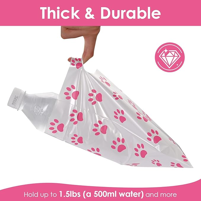 HappFestiv 50 Pcs Pink Dog Paw Party Favor Bags, Cute Puppy Plastic Goodie Bags for Candy & Small Gifts, Dog Paw Party Decorations and Supplies Treat Bags, Gift Bags for Birthday Party Baby Shower