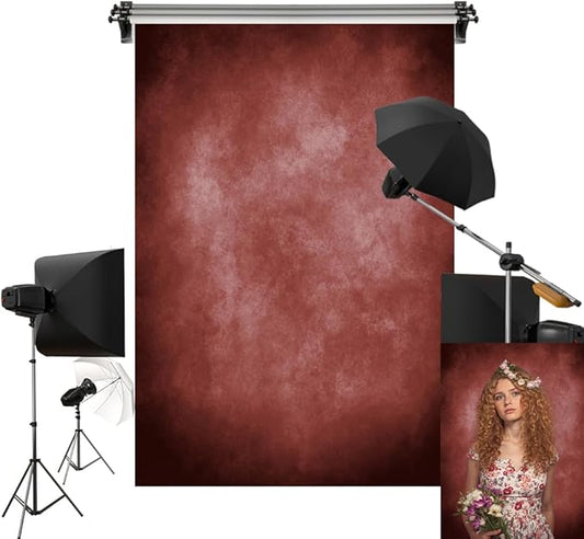 Kate 10x10ft/3x3m Red Abstract Backdrop Retro Dark Red Texture Portrait Photography Backgrounds Studio Props