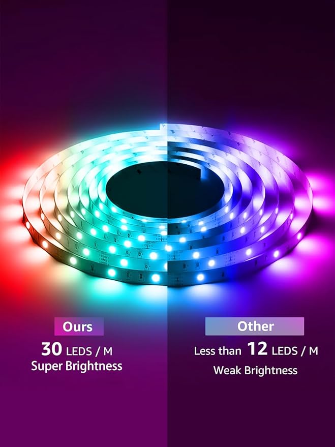 Ledagic Led Lights for Bedroom 32.8FT 300Leds RGB Led Strip Lights Music Sync Color Changing, Dimmable Led Light Strip with Remote App Control, Super Bright Led Tape Light Room Home Gaming Accessories