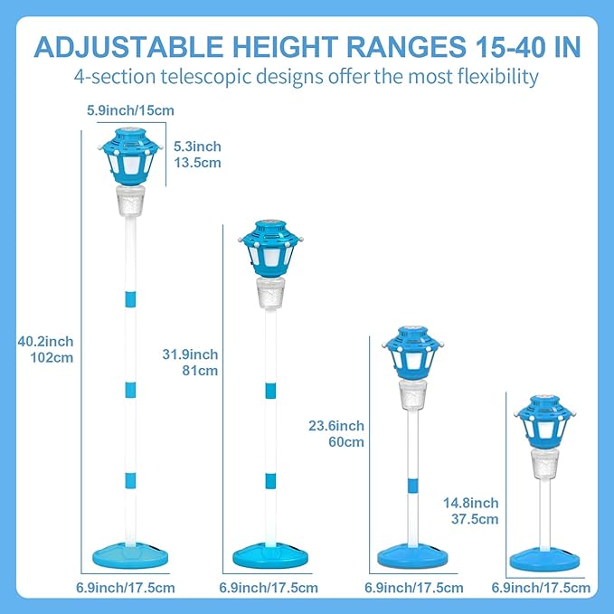 2 Pack Bubble Machine for Kids, Automatic Bubble Blower with Light & Rechargeable Battery, 40 Inch Adjustable Height Outdoor Toys for Party, Toddlers, Sibling Gifts (Includes 6 Solution), Blue