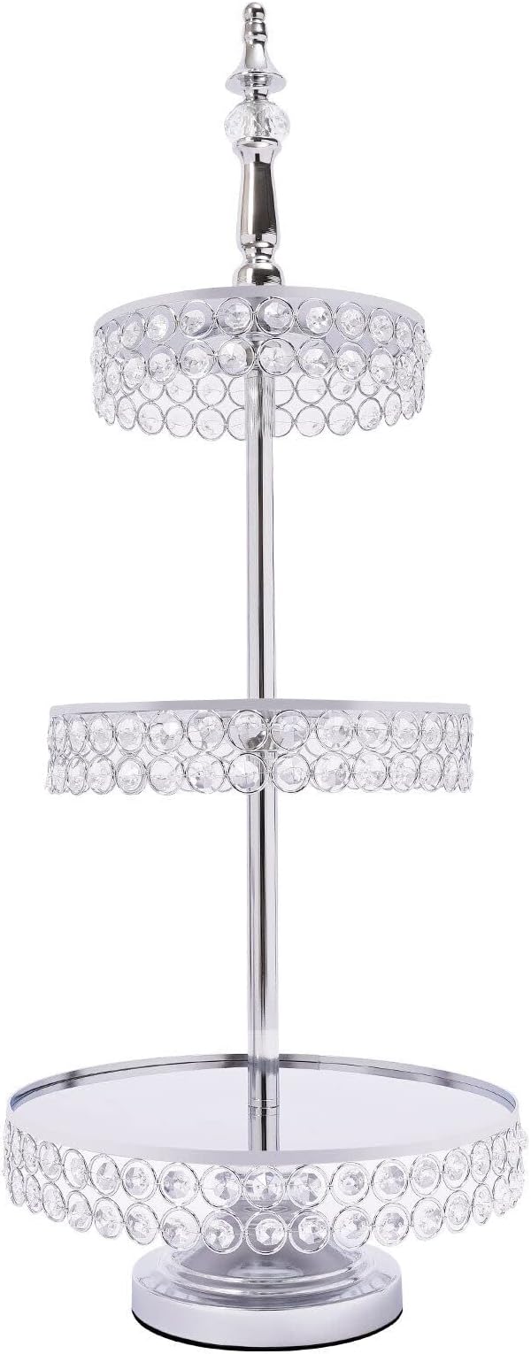 5 PCS Cake Stand Set,Crystal Dessert Table Display Set Tiered Cupcake Holder Candy Fruit Plate Decoration for Wedding Birthday Party Celebration
