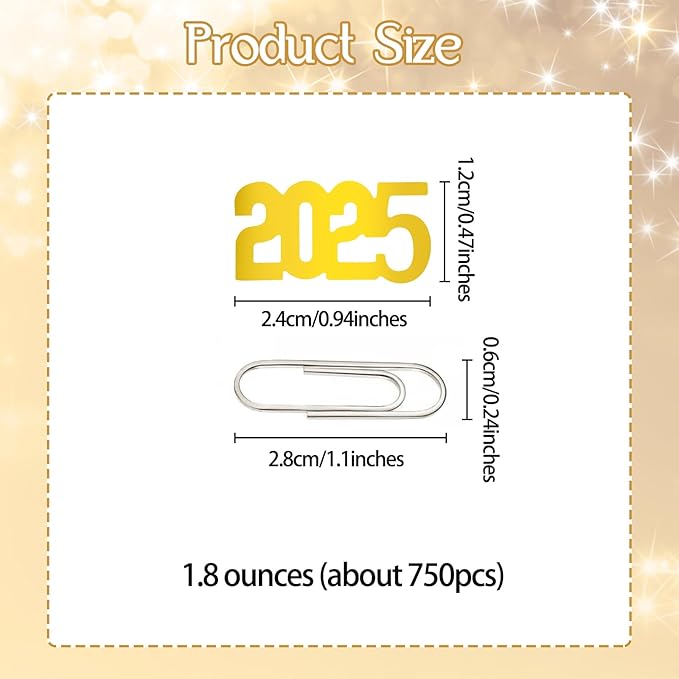 2025 Confetti 1.8 Ounces/750PCS Gold New Year's Eve Glitter Table Confetti Centerpiece for New Years Graduation Decorations Class of 2025 Birthday Baby Shower Wedding (Gold)