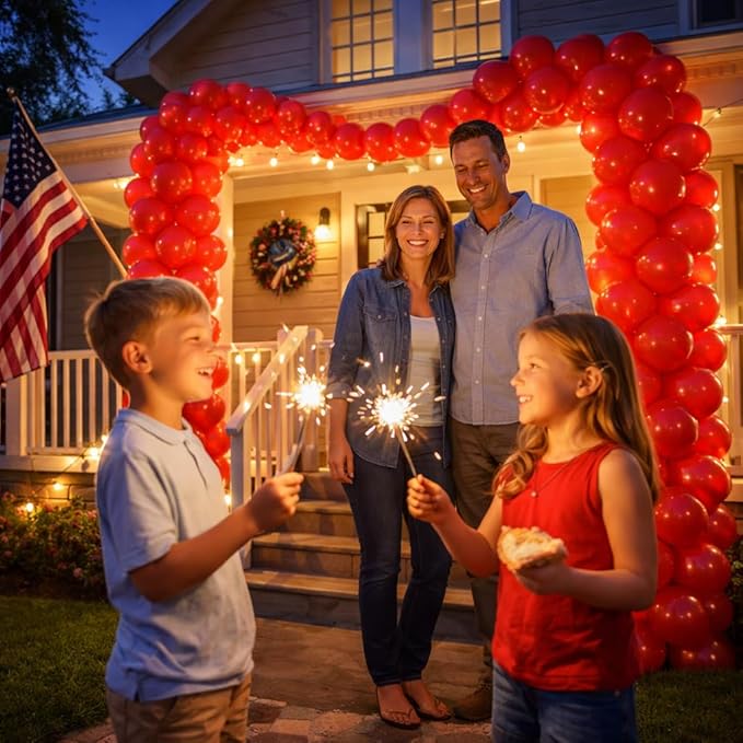 Red Balloons 100 Pack, 12 Inch Red Latex Balloons, Round Helium Balloons for Christmas New Years Wedding Birthday Patriotic Graduation Theme Party Decorations