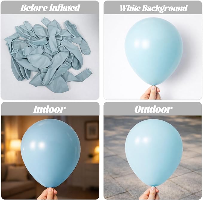 Voircoloria 90pack Aqua Balloons Different Size 18/12/10/5 Inch Aqua Balloon Garland Arch Kit for Graduation, Wedding, Birthday, Princess Theme Party, Baby Shower, Anniversary Party Decorations