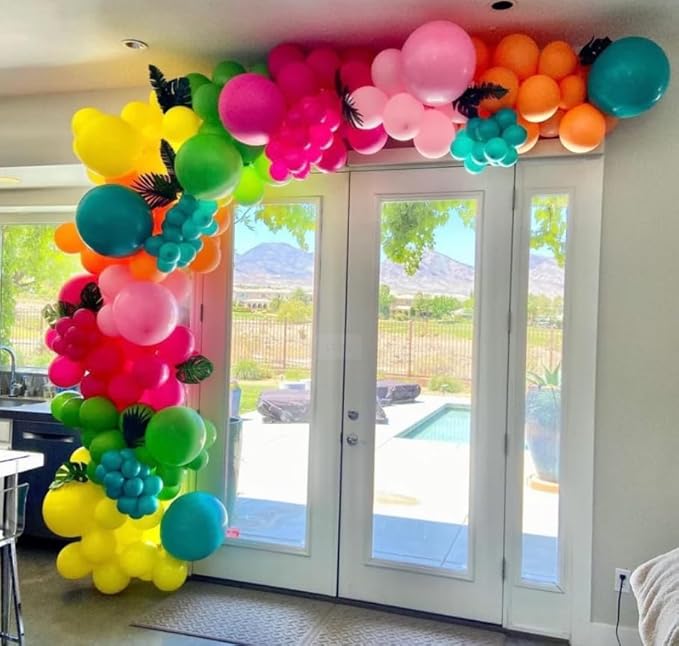 Tropical Balloon Arch Garland Kit for Summer Pool Splish Splash Party Cartoon Princess Birthday Girl Bridal Shower Girls Aloha Hawaiian Luau Birthday Party Decorations (Tropical)