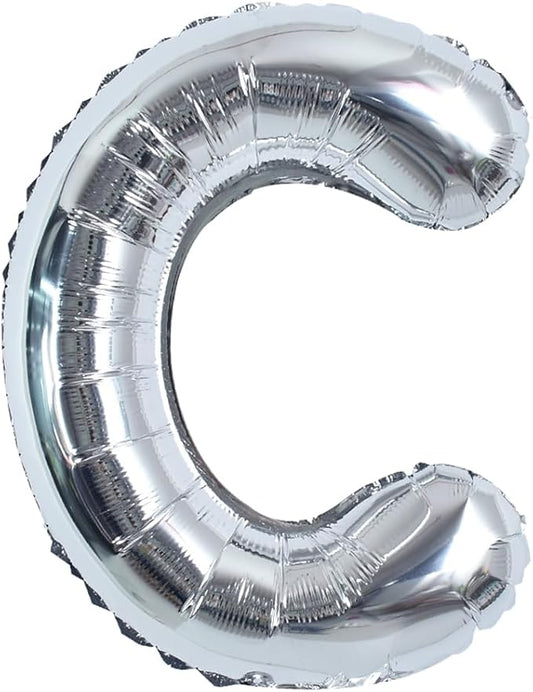 TONIFUL 40 Inch Large Silver Letter C Balloons Helium Balloons,Foil Mylar Big Letter Balloons for 2026 New Year Eve Graduation Wedding Baby Shower Birthday Party Anniversary Supplies Decorations