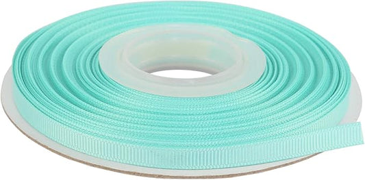 Ribbonitlux 1/4" Wide Solid Grosgrain Ribbon 25 Yards (314-Aqua）, Set for Gift Wrapping, Party Decor, Sewing Applications, Wedding and Craft