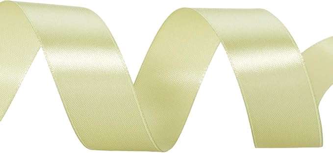 YASEO 1 Inch Spring Green/Fresh Sprout Solid Satin Ribbon, 50 Yards Craft Fabric Ribbon for Gift Wrapping Floral Bouquets Wedding Party Decoration