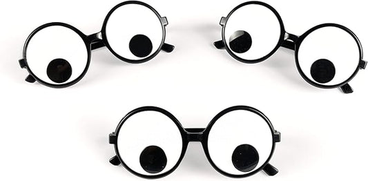 Googly Eyes Glasses Funny Costume Wiggle Eyes Novelty Shades Funny Glasses Accessories for Party (Pack of 3)