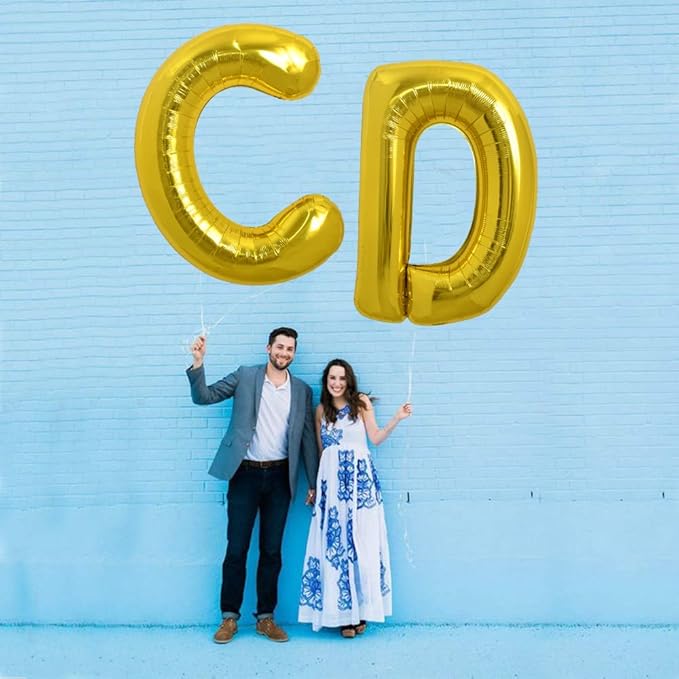 TONIFUL 40 Inch Large Gold Letter C Balloons, Foil Mylar Big Balloons for 2026 New Year Eve Graduation Wedding Baby Shower Birthday Party Anniversary Supplies Decorations