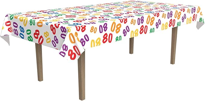 Beistle Multicolor 80" Stamp All Over Holiday Tablecover