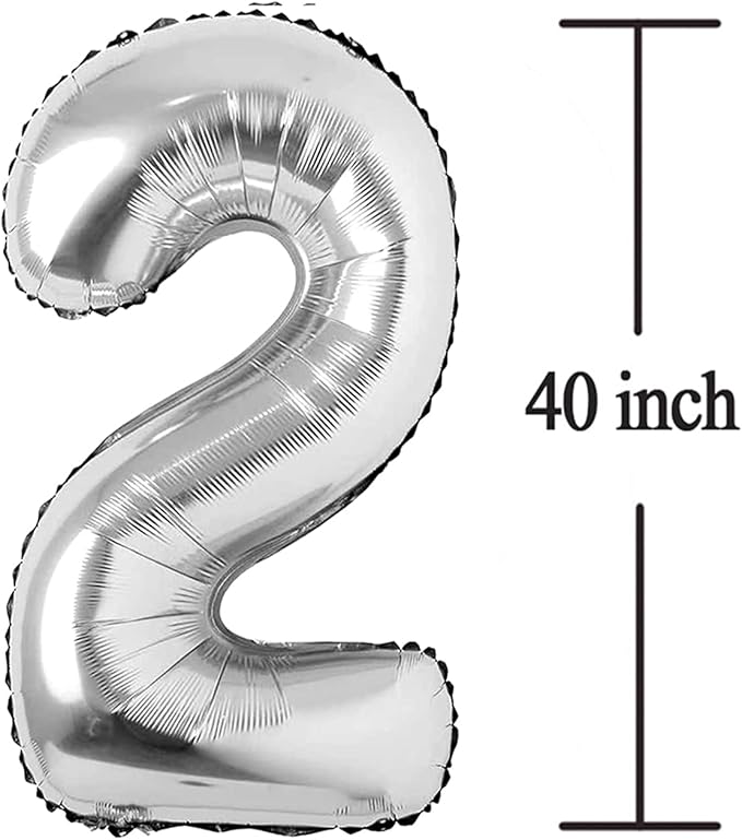 Silver 21 Number Balloons Big Giant Jumbo Large Number 21 Foil Mylar Balloons for Girl Women Men 21st Birthday Party Supplies 21 Anniversary Events Decorations-40 inch