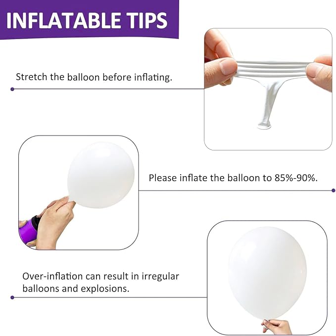 Firomi Small White Balloons 5-inch 100 Pack Helium Matte Round Thicken White Latex Balloon for Wedding Birthday Party (with 2 Ribbons)
