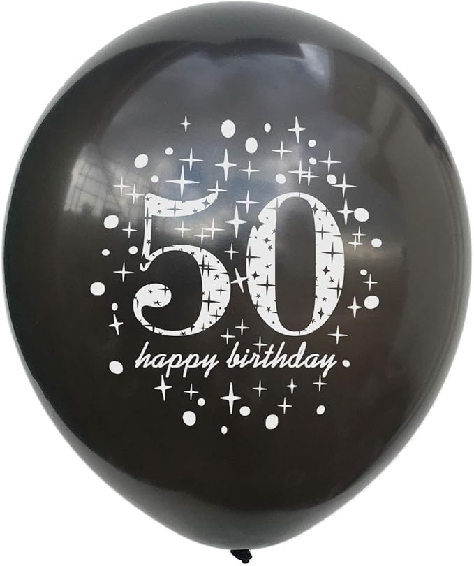 SHUNTAI 50th Birthday Balloons Black and Gold 50th Birthday Decorations Latex Confetti Balloons for Women & Men 50 Year Old Party Decor Supplies 15 Pack 12 Inch