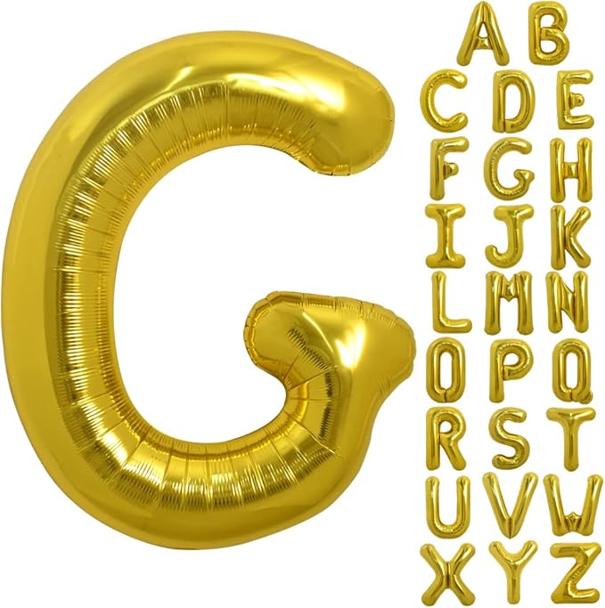 TONIFUL 40 Inch Large Gold Letter G Balloons, Foil Mylar Big Balloons for 2026 New Year Eve Graduation Wedding Baby Shower Birthday Party Anniversary Supplies Decorations