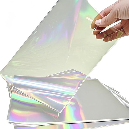 AimtoHome Cellophane Treat Bags Iridescent, 9x6 inches, 50 Pack with Ties,Small Party Favors bags for Cookie Candy Popcorn