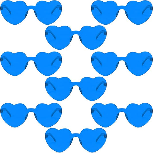 9 Pack Heart Shaped Sunglasses Rimless Heart Glasses for Bachelorette Party Birthday Decorations Party Favors