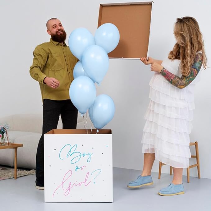 Pastel Blue Latex Party Balloons 100 Pack 12 inch Round Light Blue Balloons for Wedding Baby Shower Gender Reveal Birthday Party Decoration