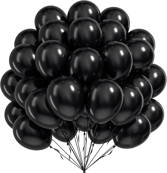 Black Balloons, 50 PCS 12 Inch Matte Black Latex Balloons for Birthday Party Decoration, Wedding, Baby Shower, Anniversary, Holiday Decoration and Balloon Garland