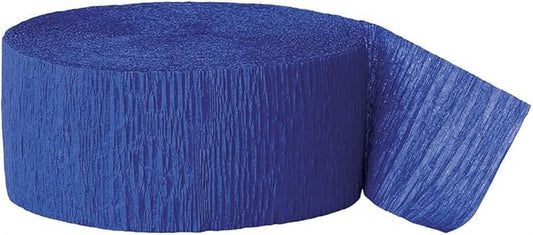 Premium Royal Blue Crepe Paper Streamer - 81 ft (1 Pc) - Perfect for Birthdays, Weddings, and Events