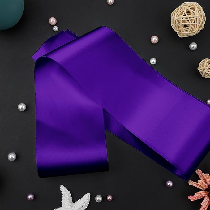 12 Pcs Sash Blank Sash Party Supplies Dark Purple Sash Plain Sash Pageant Sash Satin Sash Sashes for Birthday, Wedding, Graduation, DIY, Beauty Pageant, Hen Party, Homecoming, Make Your Own Sash