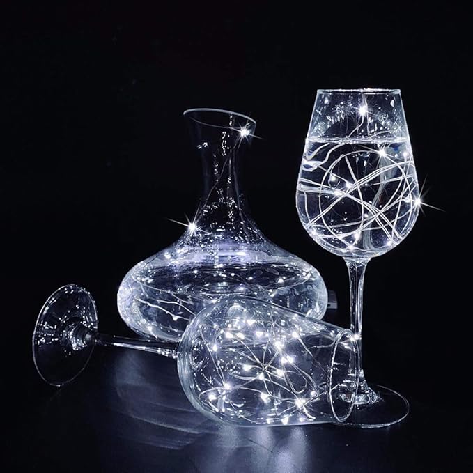 MUMUXI 32 Pack 7.2ft Fairy Lights Battery Operated. 20 LED String Lights Waterproof Silver Copper Wire Starry Firefly LEDs for Wedding Party Jars Christmas Decorations, Cool White