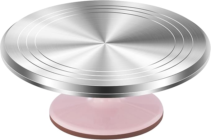 Kootek Aluminium Alloy Revolving Cake Stand 12 Inch Rotating Cake Turntable for Cake, Cupcake Decorating Supplies for Mother's Day