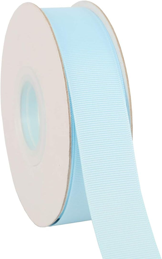 Ribbonitlux 1" Wide Solid Grosgrain Ribbon 25 Yards (305-Light Blue）, Set for Gift Wrapping, Party Decor, Sewing Applications, Wedding and Craft