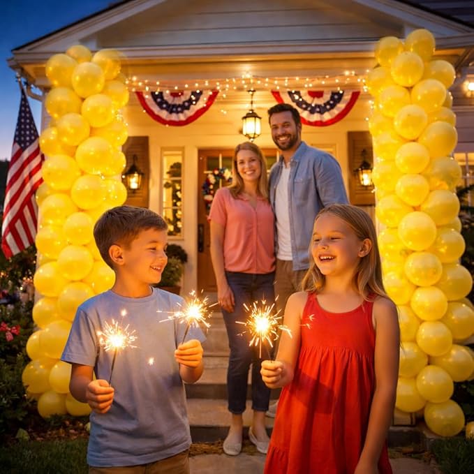 Yellow Balloons 100 Pack, Latex Party Balloons, 12 Inch Round Helium Yellow Balloons Birthday Baby Shower Graduation Sunflower Lemon Bee Hawaiian Theme Party Decorations