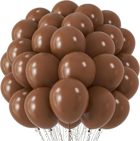 Voircoloria Brown Balloons, 66pack 12inch Brown Latex Party Balloons for Graduation, Teddy Bear Themed Party, Wedding, Birthday, Bridal Shower, Baby Shower, Gender Reveal Party Decorations