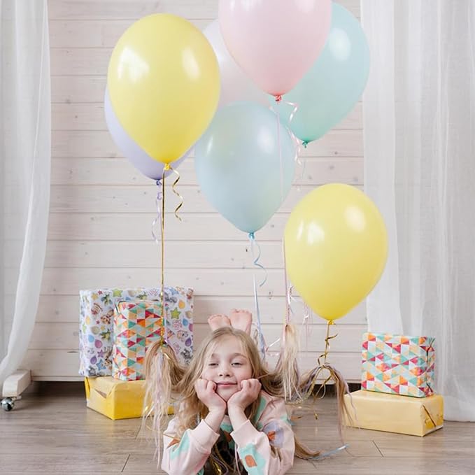 Pastel Balloons Latex Pastel Birthday Decorations 30 Pack 18 inch Round Helium Multicolor Macaron Rainbow Decor for Birthday Rainbow Party Baby Shower Wedding Easter Balloons Decorations