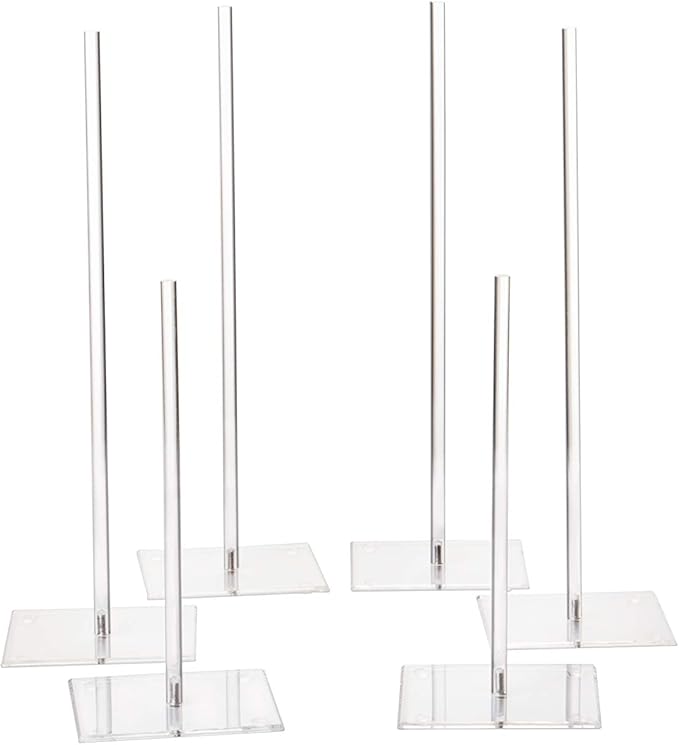 Acrylic Donut Stands, 6 Pack Clear Donuts Display Stand, Doughnuts Tower Holder for Dessert Table, Bagel Holders for Wedding Birthday Treat Parties, Class Reunion, Children's Birthday Party,
