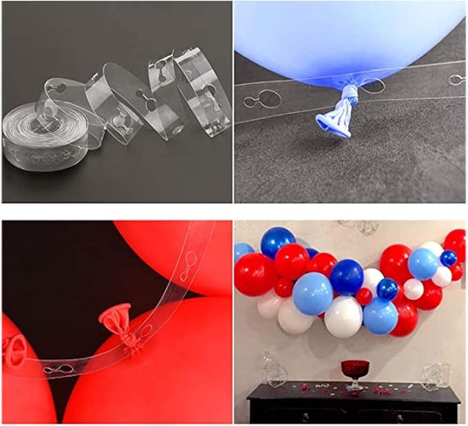 Red Green White Balloon Arch Strip Kit - 104pcs 16ft Balloon Garland for Christmas, New Year, Birthday, Wedding, Carnival Party Backdrop, DIY Kit for Kids & Families